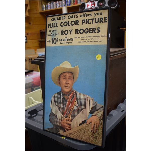 Framed Quaker Oats Roy Rogers Advertising Poster/Picture