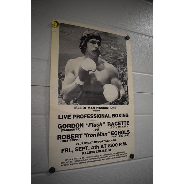 Original Boxing Poster feat. Canadian Fighter Gordon Racette