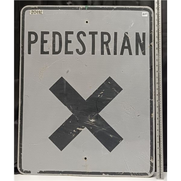 Large Metal Pedestrian Crossing Sign