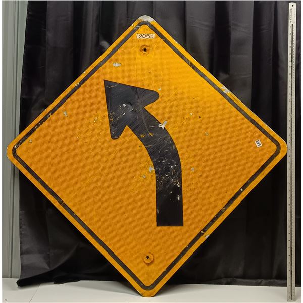 Large Metal Slow Curve Road Sign
