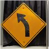 Image 1 : Large Metal Slow Curve Road Sign