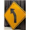 Image 3 : Large Metal Slow Curve Road Sign