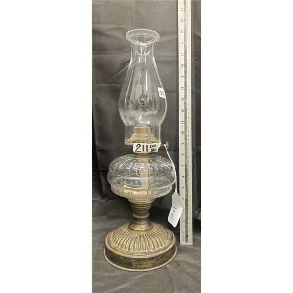 No. 2 Metal Based Oil Lamp w/ Chimney