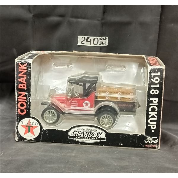 Gear Box Texaco Coin Bank Truck in Original Box