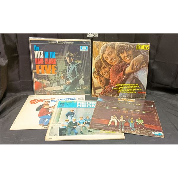 (5) Vintage LP’s – Monkees, Dave Clark Five, Herman’s Hermits, The Guess 