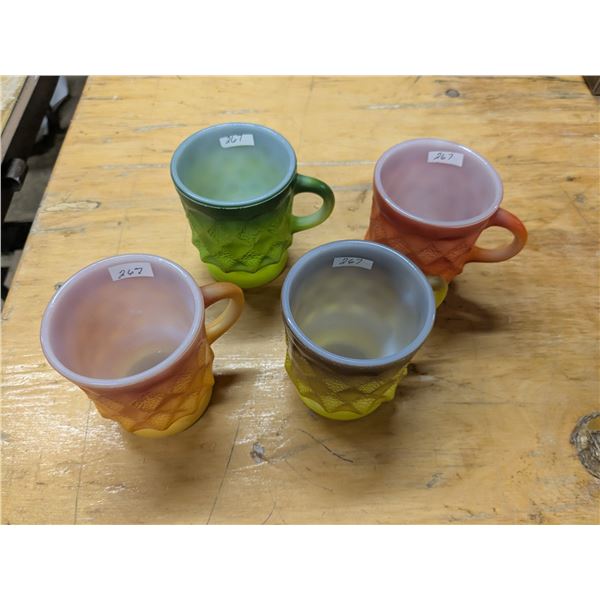 (4) Vintage Fire King Coffee Mugs