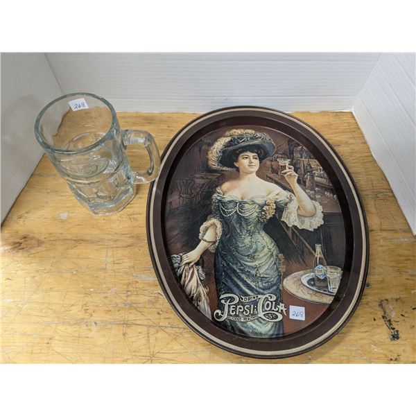 Vintage A&W Mug, Pepsi Advertising Tray