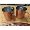 Image 3 : Copper Plate & (2) Copper Mugs