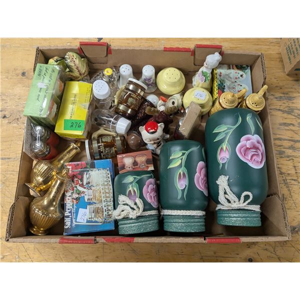 Lot of Salt & Pepper Shakers, Painted Mason Jars