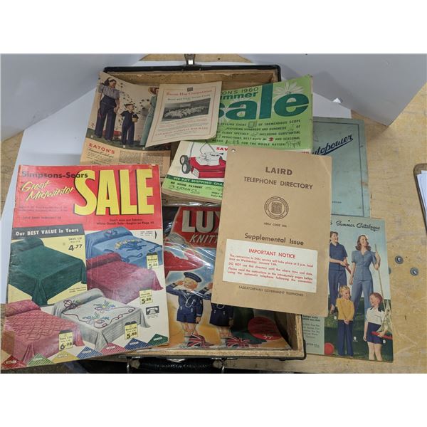 Vintage Suitcase w/ Vintage/Antique Catalogues