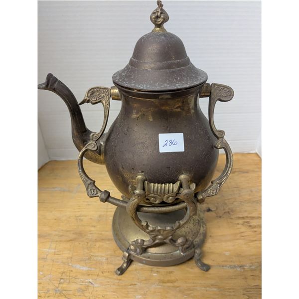Brass Tea Kettle on Stand