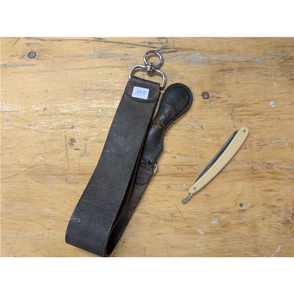 Vintage/Antique Rasor Strop & Straight Razor