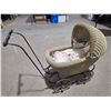 Image 1 : Antique Wicker Doll Stroller w/ Doll