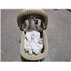 Image 4 : Antique Wicker Doll Stroller w/ Doll