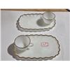 Image 1 : Vintage Milk Glass Snack Set