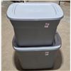 Image 1 : (2) Large Grey Plastic Tubs
