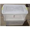 Image 1 : (2) 61L Clear Plastic Totes
