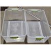 Image 2 : (2) 61L Clear Plastic Totes