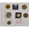 Image 1 : assorted tokens, 2000 USA quarter and repro liberty dollar