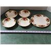 Image 2 : Royal Albert Old Country Roses Bone China 8” Plate & (4) 5.5” Bowls