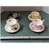 Image 2 : (4) Assorted China Cup & Saucer Sets