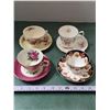 Image 2 : (4) Assorted China Cup & Saucer Sets