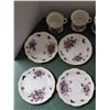Image 2 : (7) Victorian Violets Bone China Cup & Saucer Sets