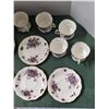 Image 3 : (7) Victorian Violets Bone China Cup & Saucer Sets