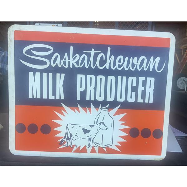 Saskatchewan Milk Producers Metal Sign Two sided 24x30