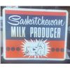 Image 2 : Saskatchewan Milk Producers Metal Sign Two sided 24x30