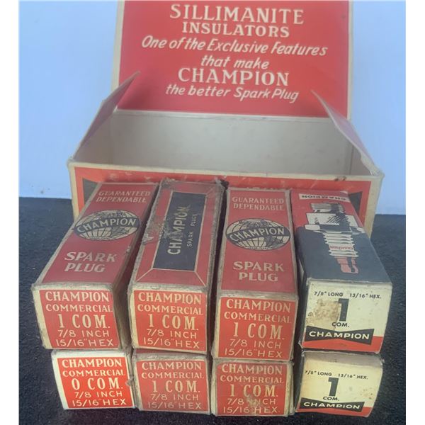 New Old Stock Zero Com (1) One Com (7) Champion Spark Plugs