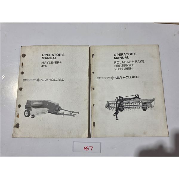 (2) Sperry – New Holland Operator’s Manuals: Hayliner 426, Rolabar Rake