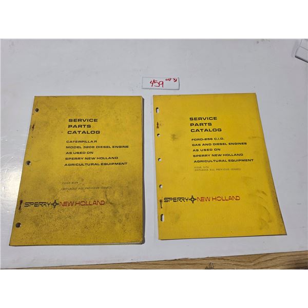 (2) Sperry – New Holland Engine Catalogues: Caterpillar Diesel, Ford-256 Gas & Diesel