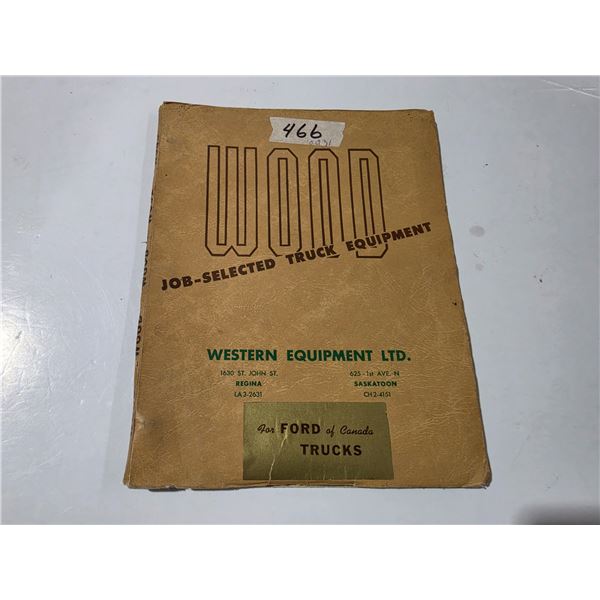 1959 Wood Job-Selected Truck Equipment Catalogue for Ford of Canada Trucks