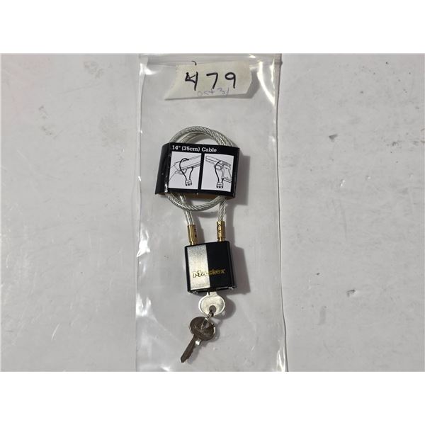 NOS 14” Keyed Cable Lock c/w (2) Keys