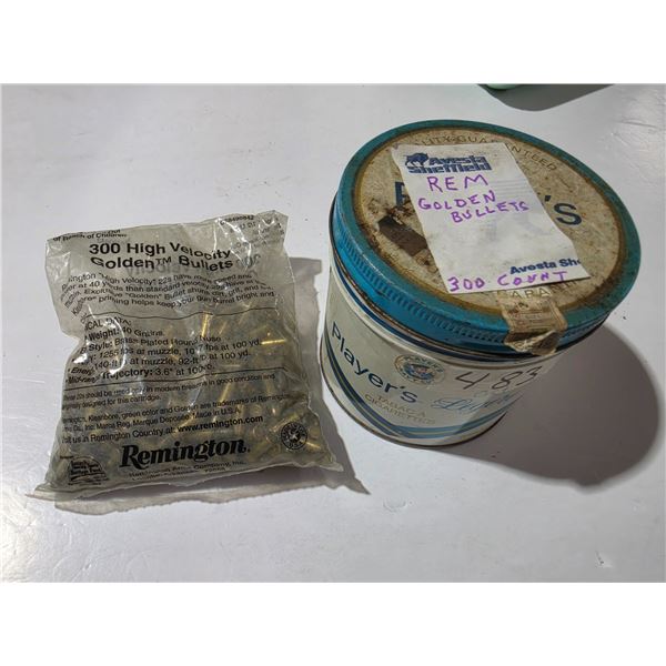 (300) Bulk Lot Remington High Velocity .22cal Bullets in Tobacco Tin