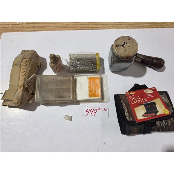 Assorted Firearm Lot – Gunpowder, NOS Shell Carrier, Caps, etc.