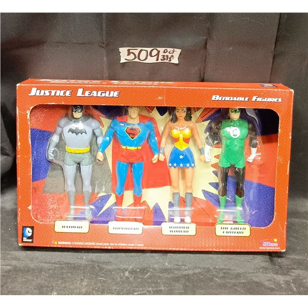 (4) Bendable Justice League Figures in Original Box
