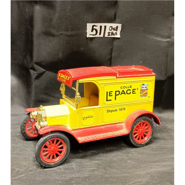 Vintage LePage Glue 1913 Ford Model T Diecast Coin-Bank