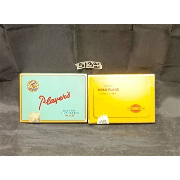 (2) Different Nice Flat 50 Tobacco Tins