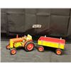Image 1 : Vintage Toy Tin Tractor & Trailer