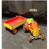 Image 5 : Vintage Toy Tin Tractor & Trailer