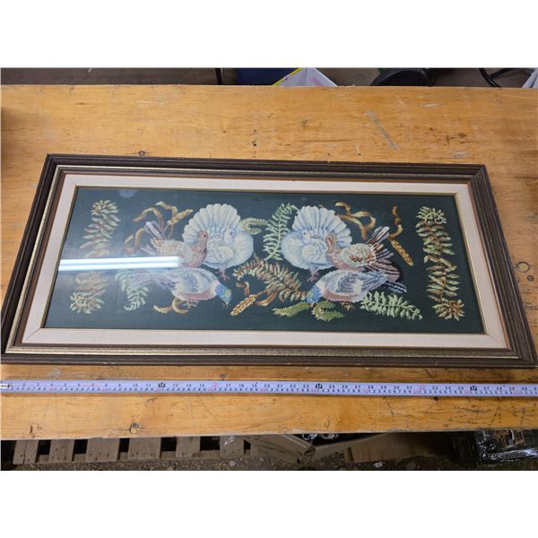 Framed Vintage Cross Stitch Picture – 41”x 19”