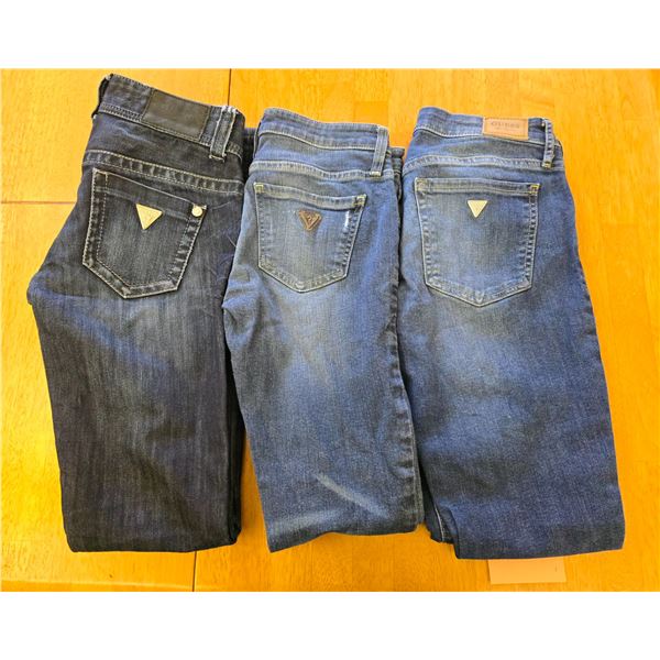 (3) Pairs Guess Ladies Jeans, Good Condition - Size 25 (x2), Size 26 (x1)