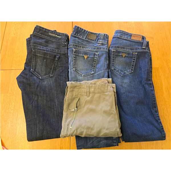 (4) Pairs Guess Ladies Jeans/Pants Good Condition - Size 25