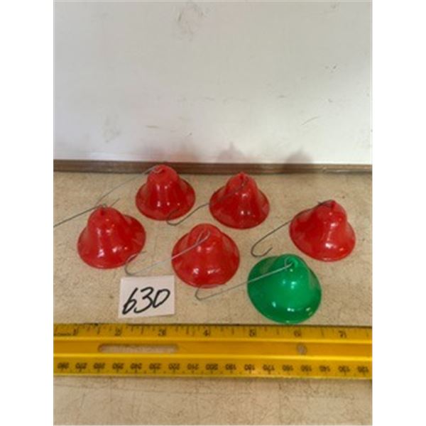 (6) Vintage Christmas Bell Ornaments