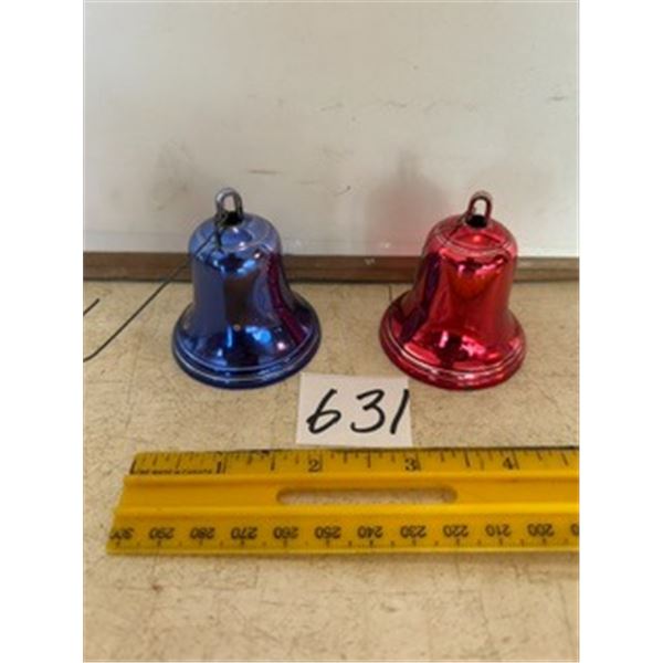 (2) Vintage Christmas Bell Ornaments