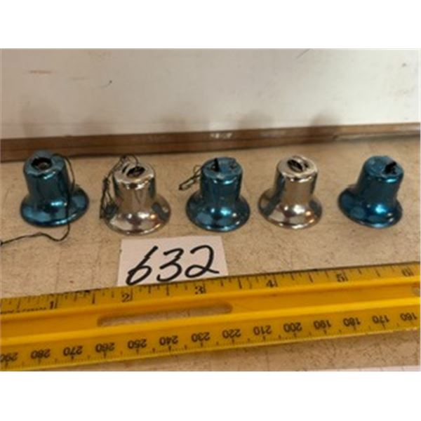 (5) Vintage Christmas Bell Ornaments
