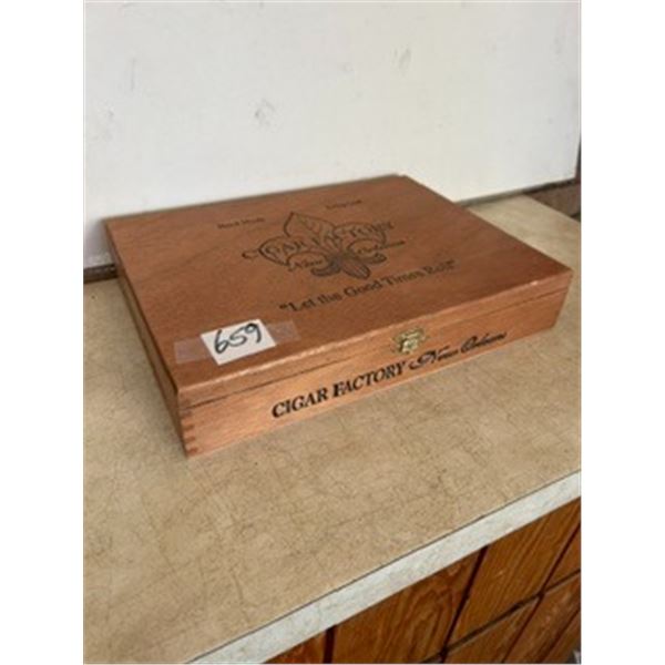 Wooden Cigar Box – 11”x 8”x 2”