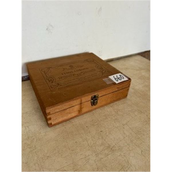 Wooden Cigar Box – 7”x 6 ¾”x 2”